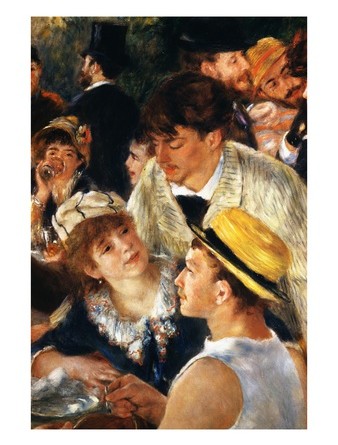 Detail Showing Figures from The Luncheon of the Boating Party - Pierre-Auguste Renoir painting on canvas